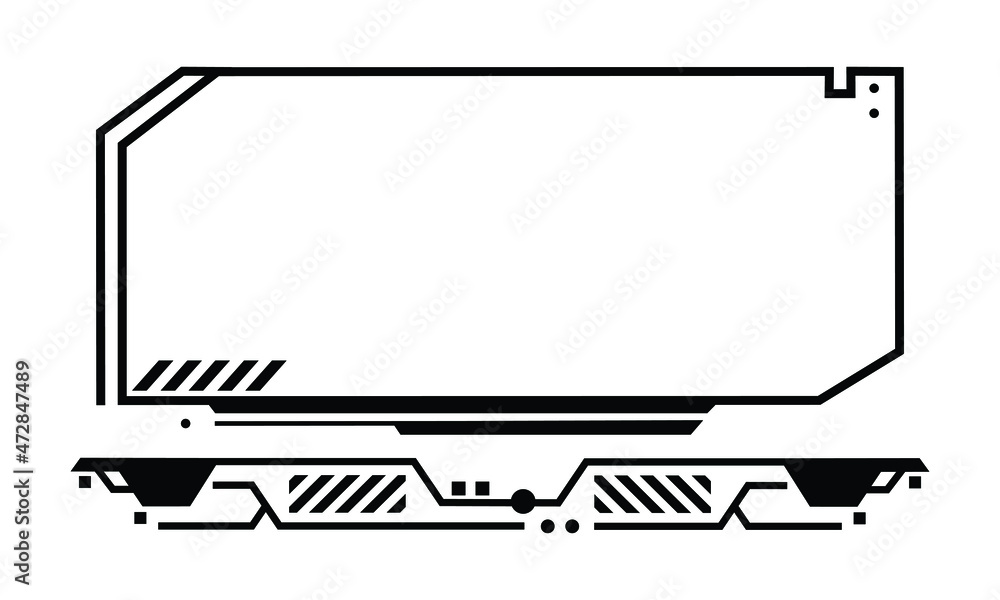 Poster hud gaming illustration for panel game design. futuristic or cyber frame illustration for game inter