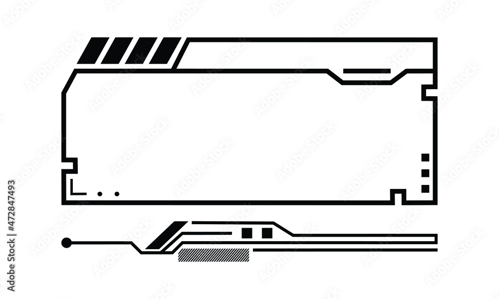 Poster hud gaming illustration for panel game design. futuristic or cyber frame illustration for game inter