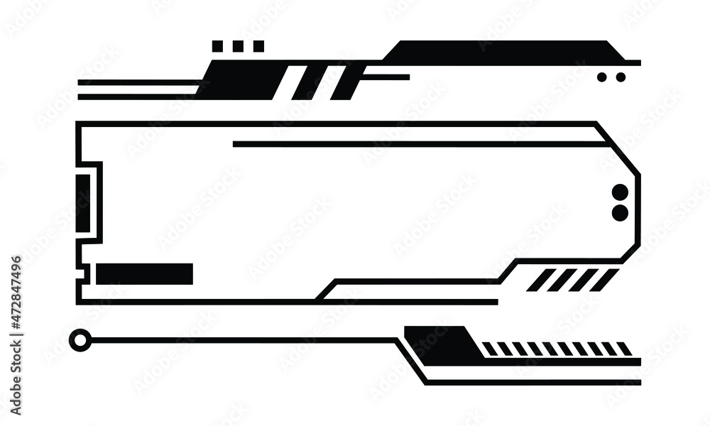 Poster frames vector illustration for game interface. hud gaming element in futuristic or cyber style. copy