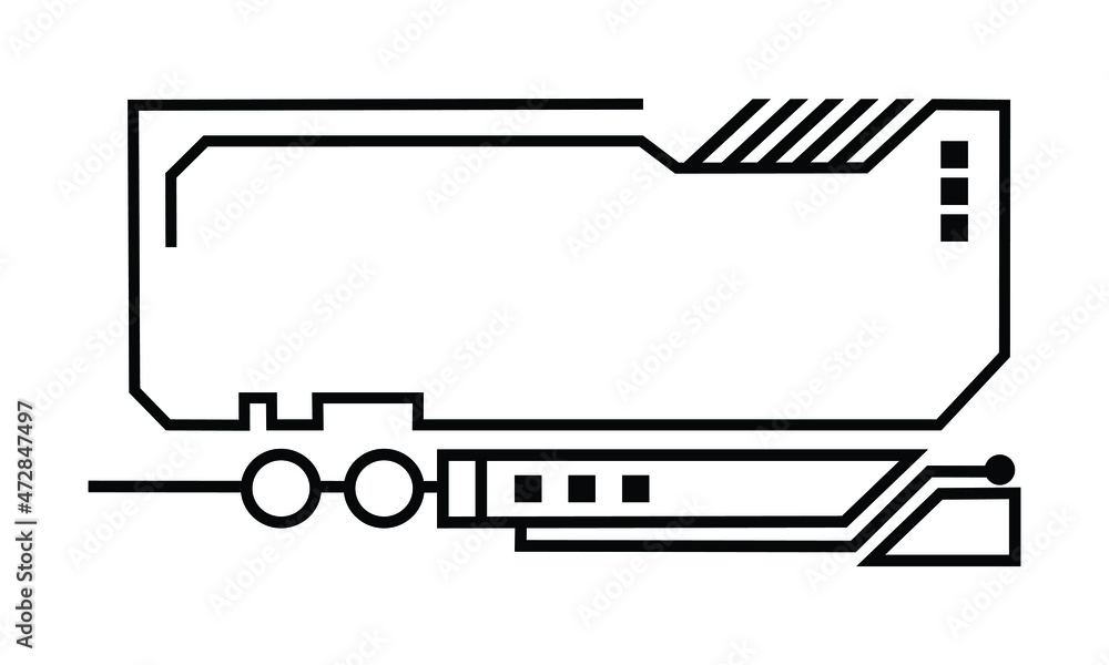 Poster frames vector illustration for game interface. hud gaming element in futuristic or cyber style. copy