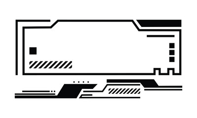 hud gaming illustration for panel game design. futuristic or cyber frame illustration for game interface. copy space illustration in technological science theme.