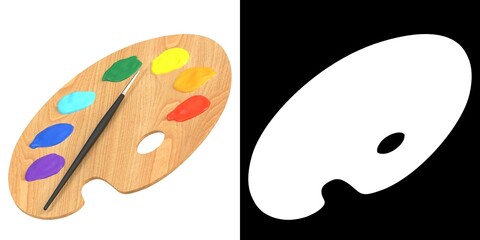 3D rendering illustration of an artist palette