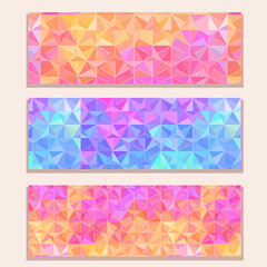 Banner Set with Colorful Modern Triangle Pattern