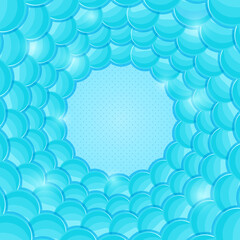 Abstract Blue Card with Copyspace and Bubble Circle