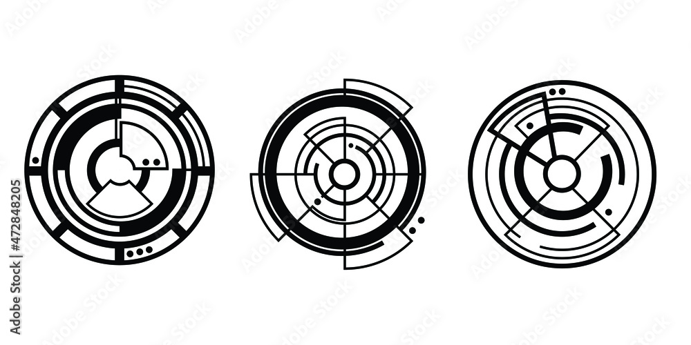 Poster modern target illustration in various styles. creative target formed in a futuristic or cyber style 