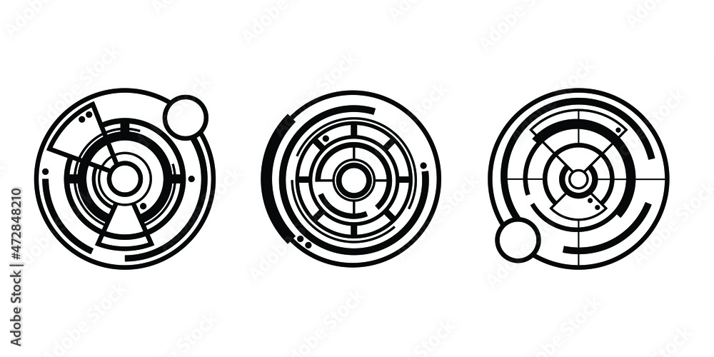 Poster modern target illustration in various styles. creative target formed in a futuristic or cyber style 