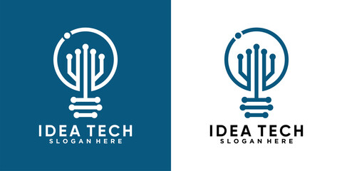 idea tech logo design with creativ concept
