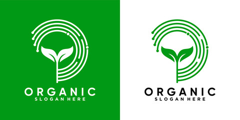 organic logo design with creativ concept