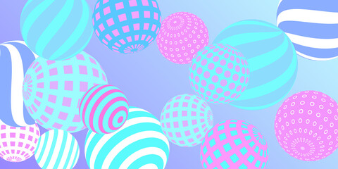 Retro 3d illustration abstract balls, great design for any purposes.  Modern cover concept. Vector modern banner. Abstract bright wallpaper. 3d geometric shape  illustration.