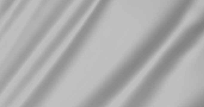 A sheet of gray fabric in the wind. 3D background cloth in motion.