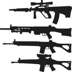 long-barreled gun silhouette vector image.