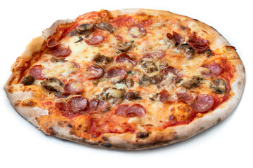 Deliziosa pizza con cardoncelli e salsiccia di maiale, Cucina Italiana 