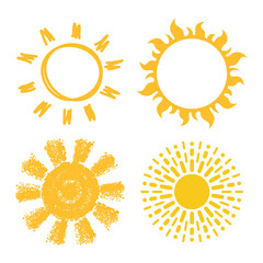 vector icons of suns