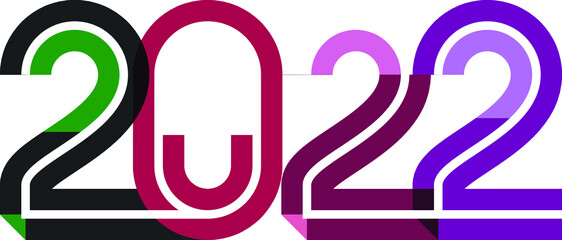 happy new year, colored 2022 numbers, design elements for new year decor, 2022 vector