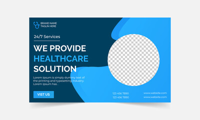 Medical healthcare youtube thumbnail and web banner template