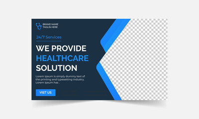 Medical healthcare youtube thumbnail and web banner template