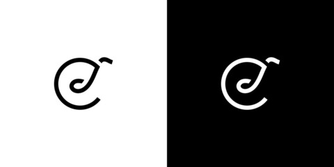 Simple and modern letter C initials Music logo design