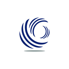 abstract blue wave logo