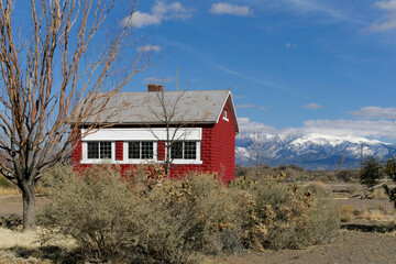 Three Rivers New Mexico. Sacramento mountain range and red house