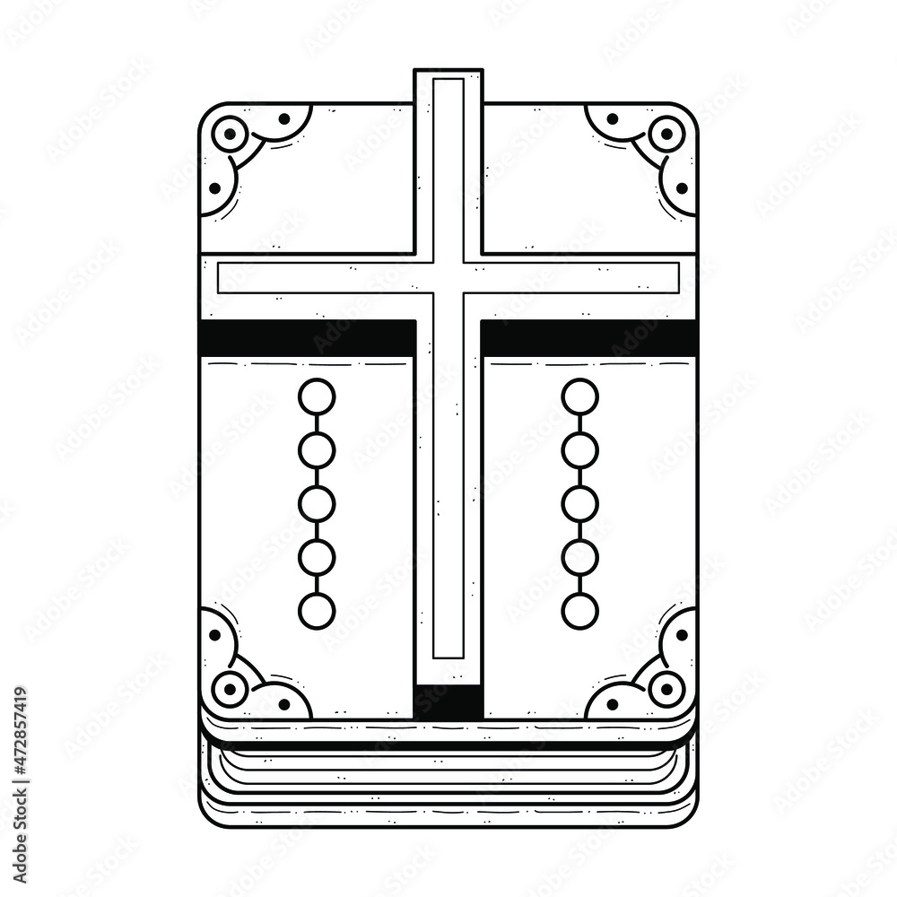 Poster abstract black simple line book with cross doodle outline element vector design style sketch isolate