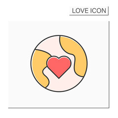 Love color icon. International peace and love. Love concept. Isolated vector illustration