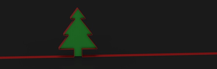 scene abstract christmas tree 3d rendering