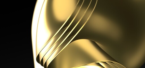 Abstract wavy gold with luxury gold lines background