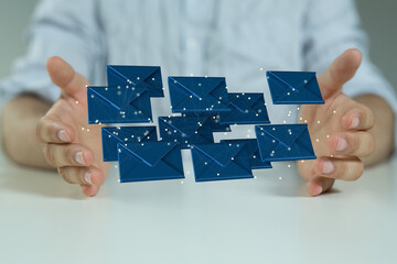 holding letter icon,email icons .Contact us by newsletter email and protect your personal...