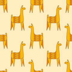 Seamless pattern with llama. Vector Illustration for fabric, textile