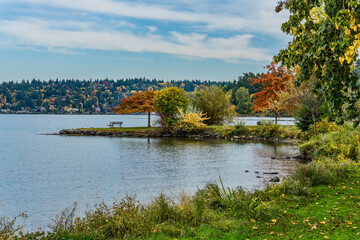 Fototapeta premium Smooth Water Autumn Shoreline 3
