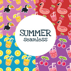 summer cute things seamless pattern design