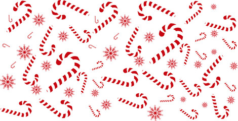 Christmas Candy Pattern on white background
