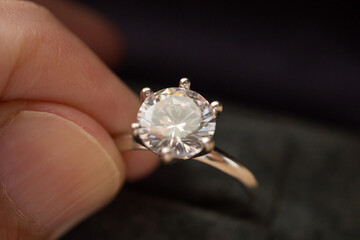 hand hold beautiful jewelry diamond ring