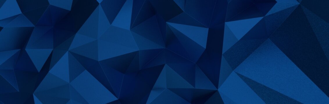 Blue abstract futuristic geometric poly technology background. Science and technology. 3d illustration