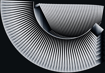 Geometric dynamic pattern, abstract halftone lines background, vector modern design texture.