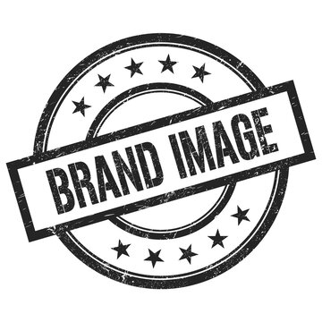 BRAND IMAGE text written on black vintage round stamp.