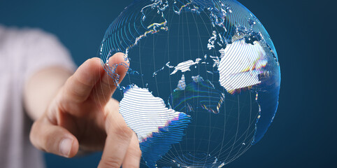 global network and data exchanges over the world