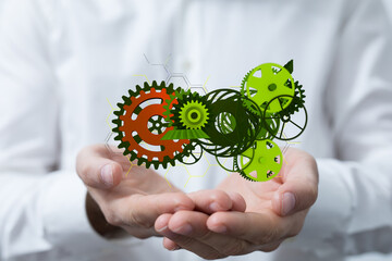 high tech eco green infinity computer technology concept