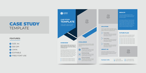Case Study Template. Corporate Modern Business Double Side Flyer and Poster Template. Modern Case Study Design