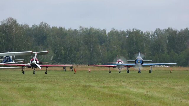 Light aircraft at the air show
