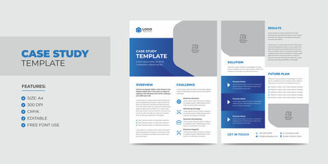 Case Study Template. Corporate Modern Business Double Side Flyer and Poster Template. Modern Case Study Design