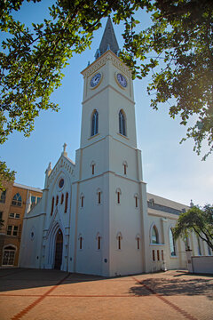 Cathedral of San Agustin on the Plaza in Laredo, Texas.