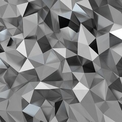 Obraz premium Close up detail of abstract modern metallic triangular wall pattern. Silver triangle geometric art wallpaper.
