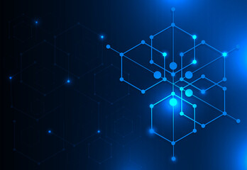 Futuristic technology with polygonal shapes. Metaverse Technology.