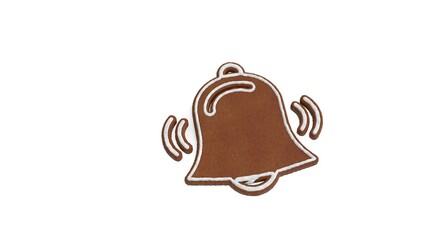 3d rendering of gingerbread symbol of alarm isolated on white background
