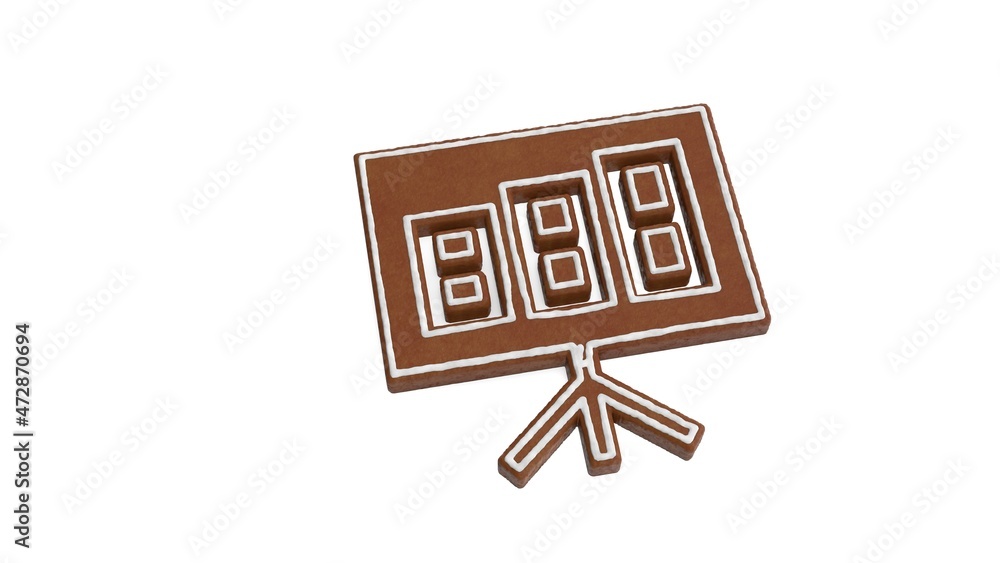 Poster 3d rendering of gingerbread symbol of bar chart isolated on white background