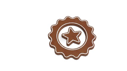 3d rendering of gingerbread symbol of badge isolated on white background