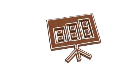 3d rendering of gingerbread symbol of bar chart isolated on white background