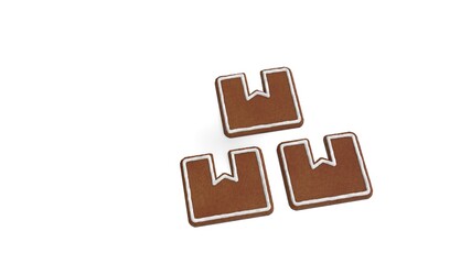3d rendering of gingerbread symbol of boxes isolated on white background