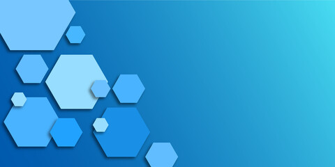Blue tones, hexagon background